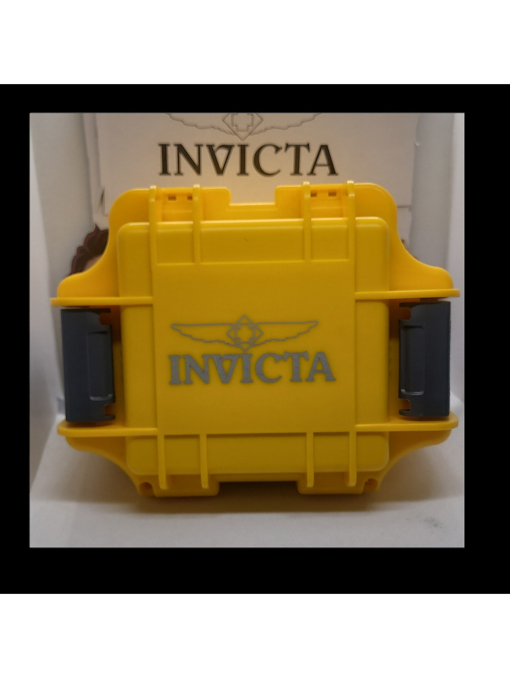 Invicta Yellow high impact Plastic Storage Box for 1-Watch Foam Insert luxury